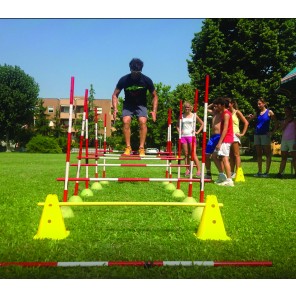 Spensthopp, med cm mål på stengene.