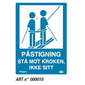Mykt skilt 50*70. Påstigning T-krok